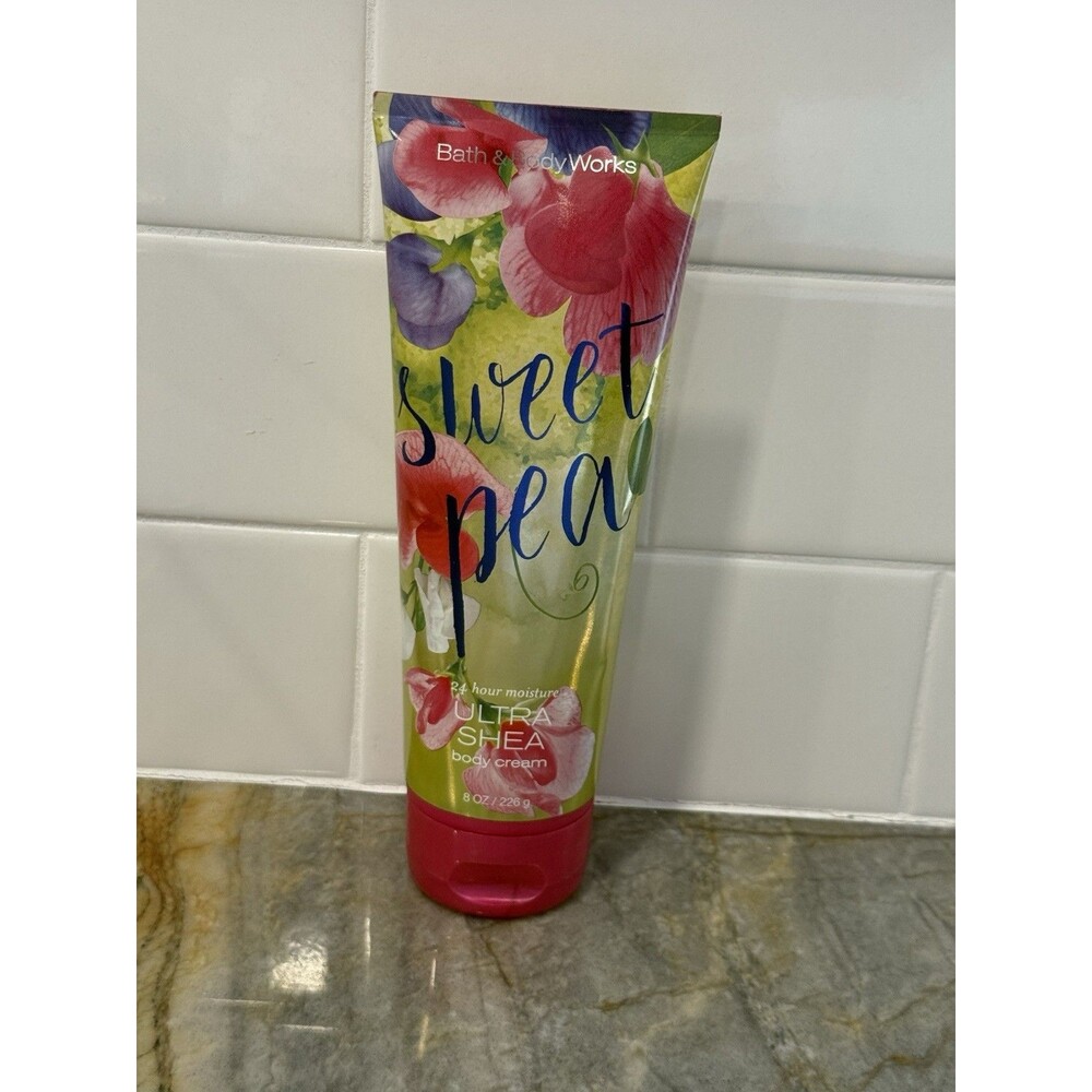Bath & Body Works SWEET PEA Ultra Shea Body Cream 24 Hour Moisture 8 oz Free S/H